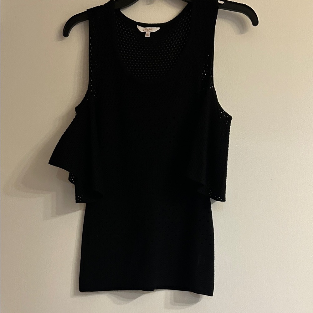 Candie's Black Textured Sleeveless Knit Top